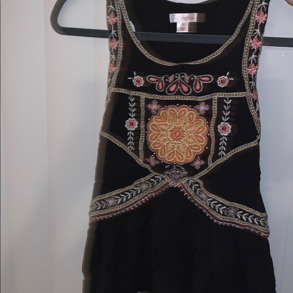Xhilaration Floral Cropped Tank Top